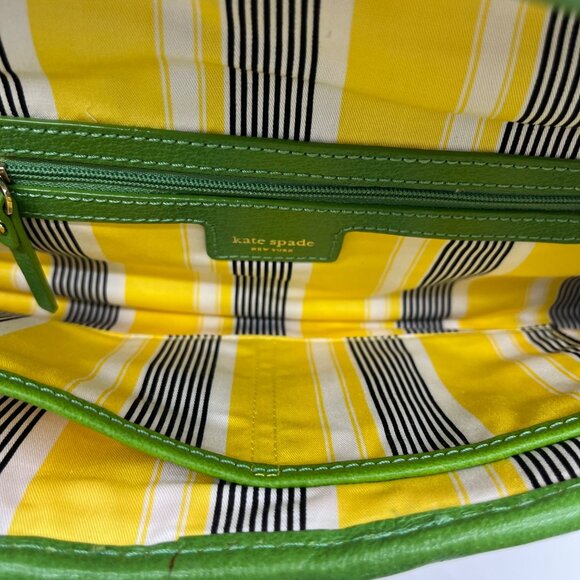 Kate Spade Brown And Green Straw Wicker Ava Clutch - Picture 10 of 12